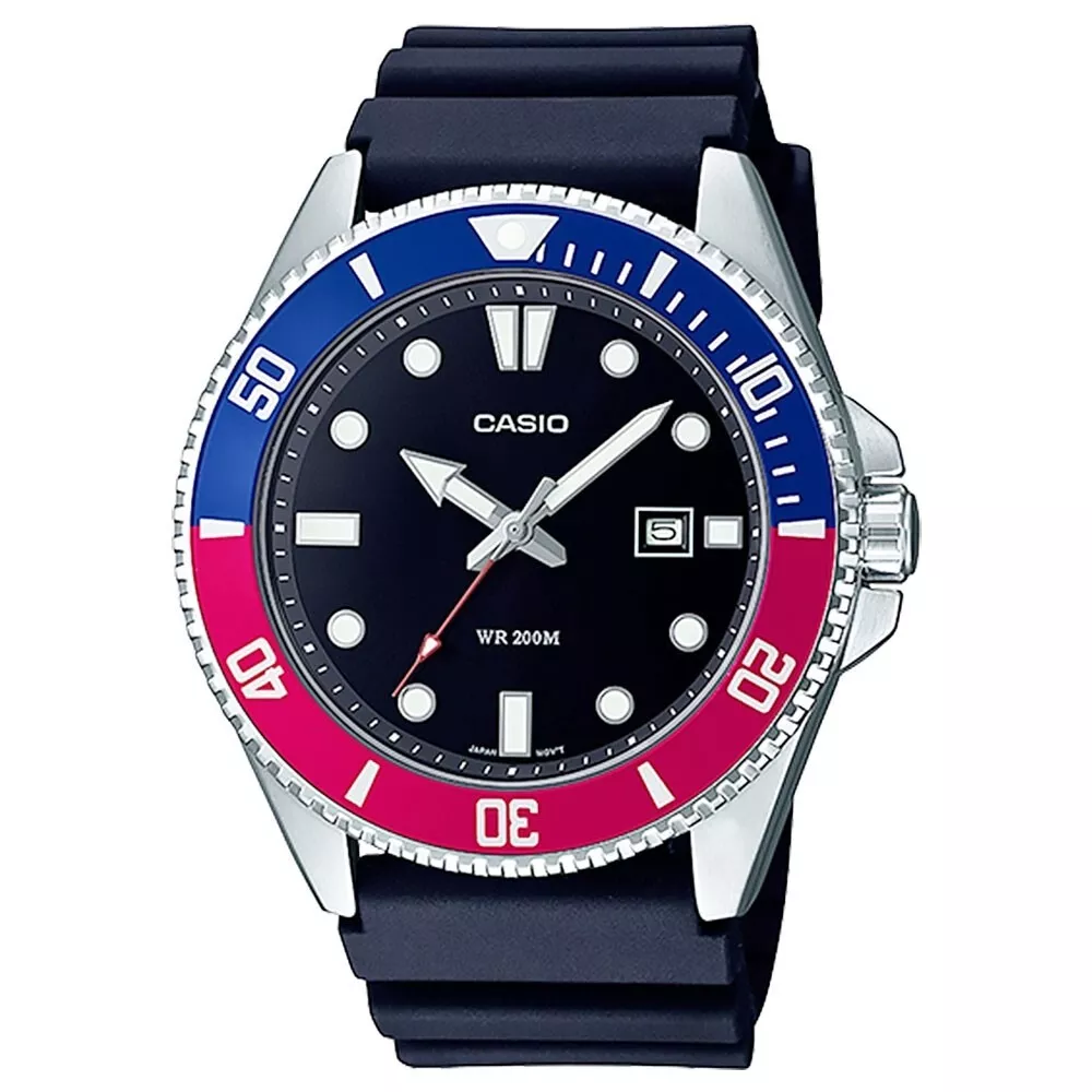 Casio Diver Series Duro Analog Red Blue Pepsi Water Resistant