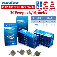2pack Dental Orthodontic Metal Brackets Mini Braces ROTH/MBT 3/345 Easyinsmile
