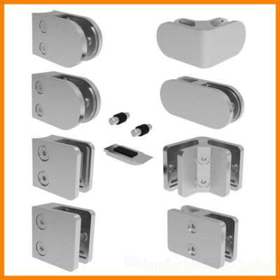 Glashalter Rohr-Anschluss Glasklemme Klemmhalter Geländer Bogen Edelstahl 12mm E - Foto 8