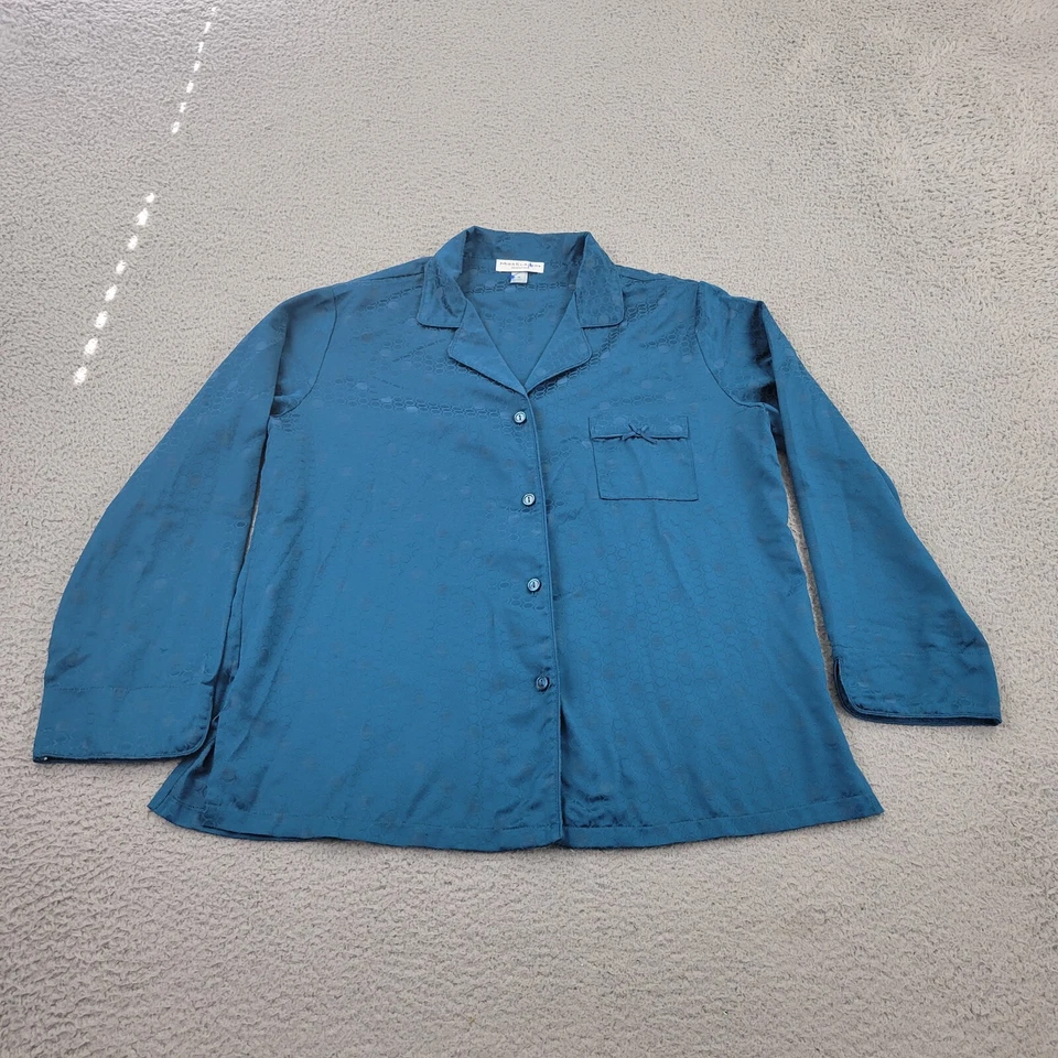 Miss Elaine Essentials Pajama Set Womens Medium Geometric 2 Piece Top Shorts - Image 2 of 4