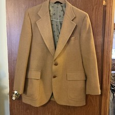 Vintage Cricketeer Blazer Mens 42R Brown Sport Coat 2 Button Patch Pocket NICE