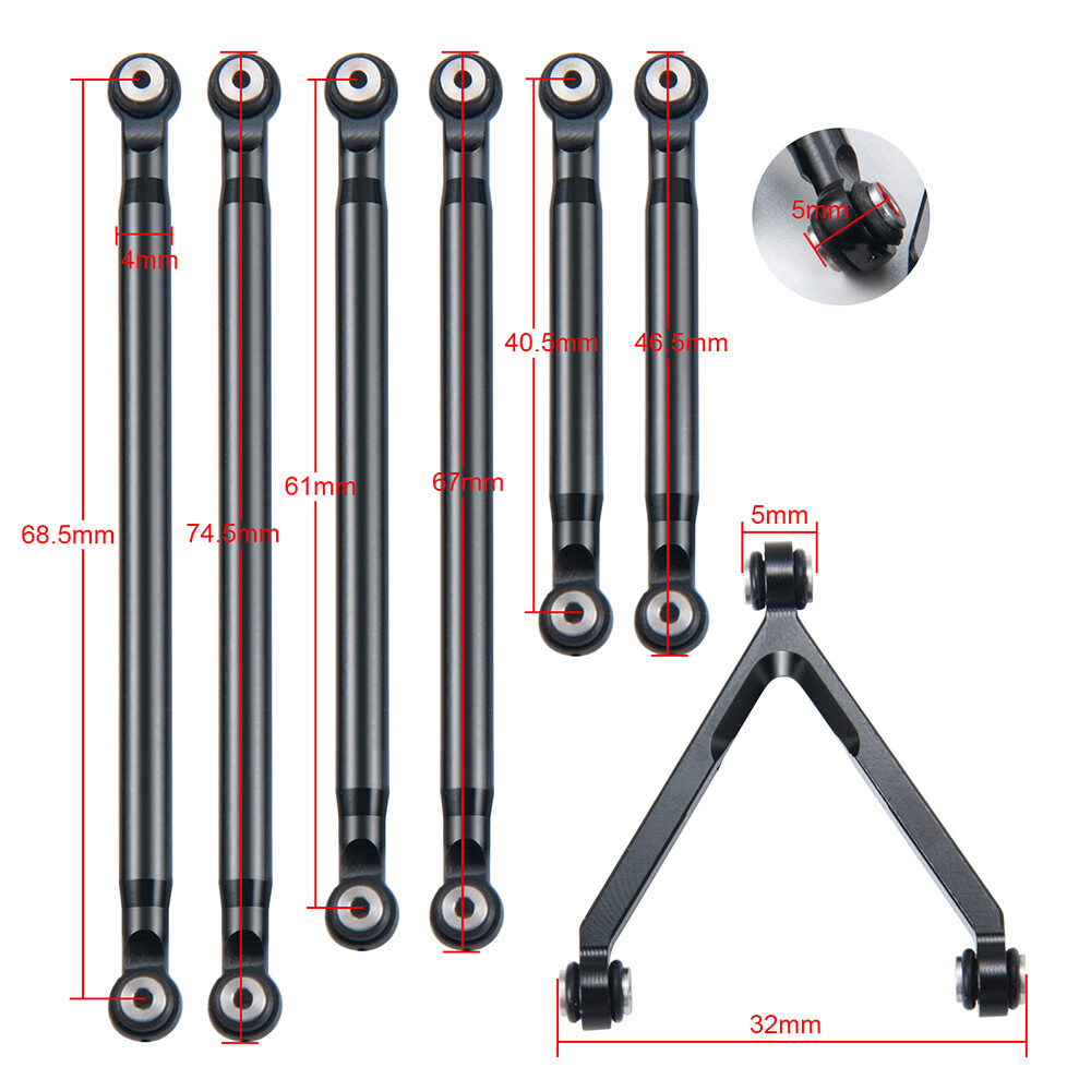 1 Set Tie Rod Kit Upgrade Parts for Axial 1/24 RC SCX24 90081 Crawler Car