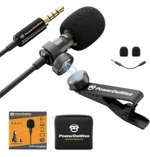 Professional Grade Lavaliere Clip on Mic For Camara Phones, GoPro Video Record