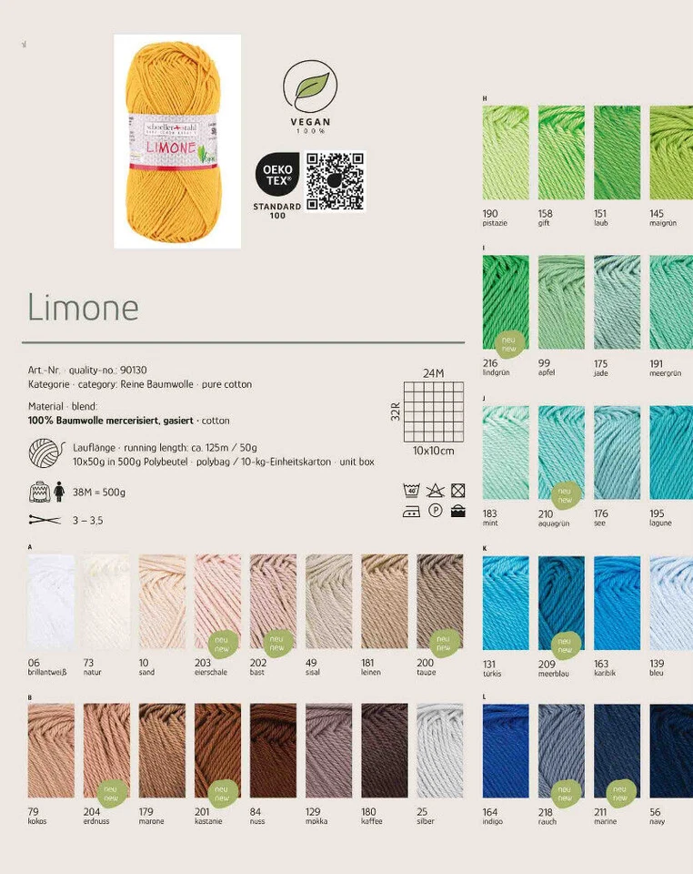 Schoeller+Stahl LIMONE Baumwollgarn - Allroundgarn - Stricken - Häkeln - Sticken - Bild 2 von 3