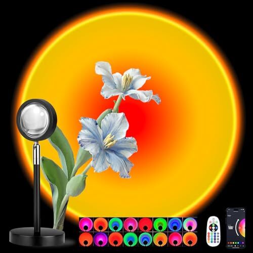 Sunset Lamp Projector Multi-Color Multi-Mode Dimmable Timing Music Rhythm Sun...-image