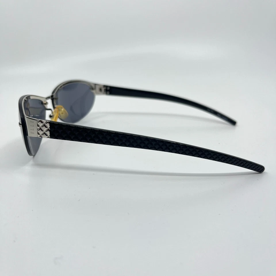 Óculos de sol feminino Elle armação prata preta diamante 61-14mm H6569 - Imagem 3 de 4