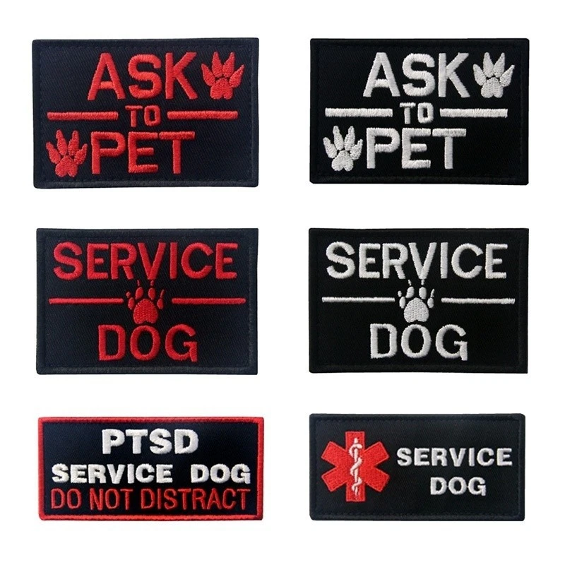 Embroidered patches Hook Loop patch Service Dog Vest Harnesses training Fastener - Image 2 of 4