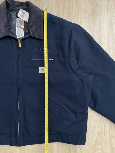 NWT VTG Carhartt Jacket Men 54/3XL Detroit J01 DNY ‘Dark Navy’ Blanket Lined USA - Picture 13 of 13