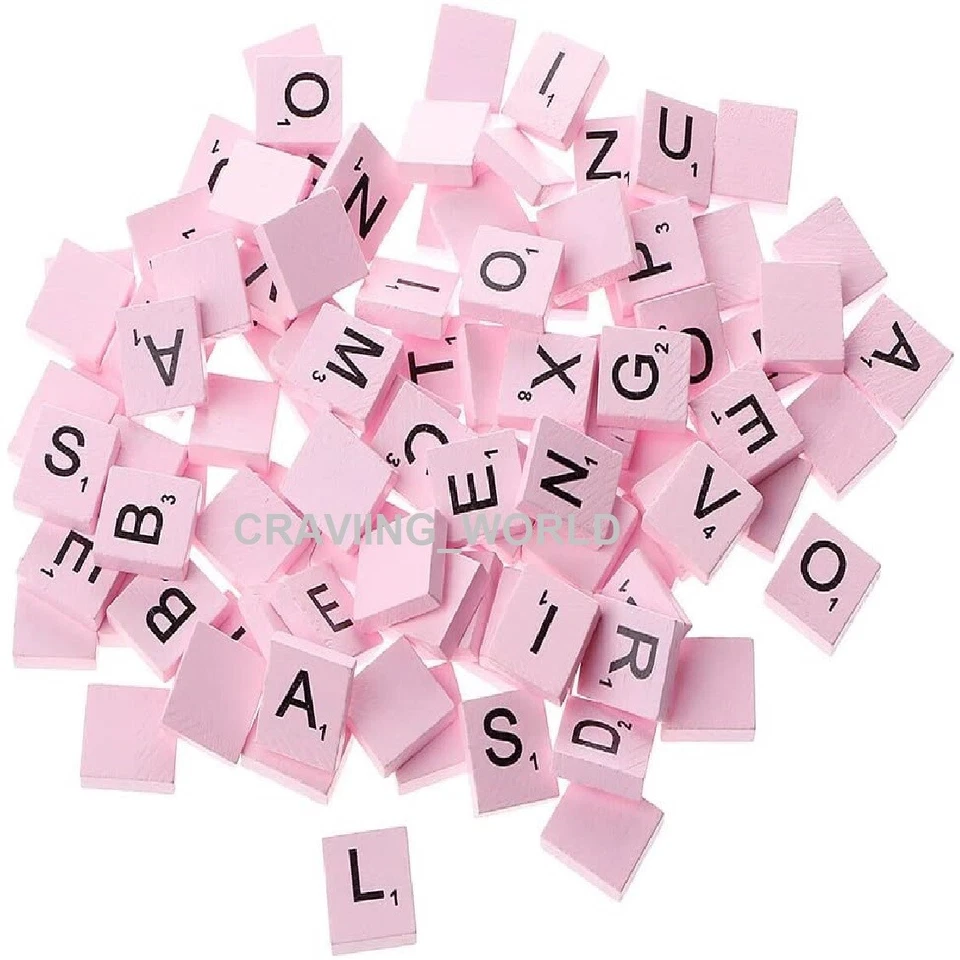 200 WOODEN SCRABBLE TILES BLACK LETTERS NUMBERS FOR CRAFTS WOOD ALPHABETS - Image 4 of 4