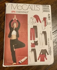 McCalls Spa Essentials 4261 Sewing Pattern Size Y Xsml Sml Med