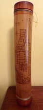 Vtg 16  Bamboo Rain Stick Shaker Tribal Musical Instrument Mexican Strip Handle