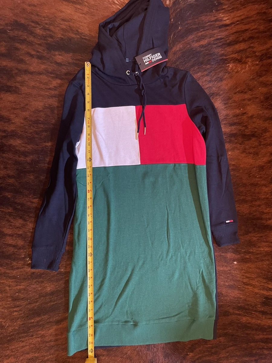 Tommy Hilfiger Women s Navy Multicolored Logo Hoodie Sweatshirt