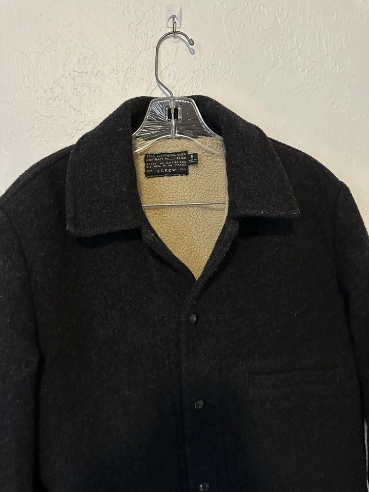 Raro J. Chaqueta de Lana Militar Crew NX-631 Forrada Sherpa Para Hombre Gris Medio Pesado Foto 3 de 4