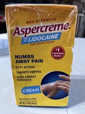 Aspercream Pain Relieving Cream 2.7 Oz. Non Greasy Formula Exp 4/26