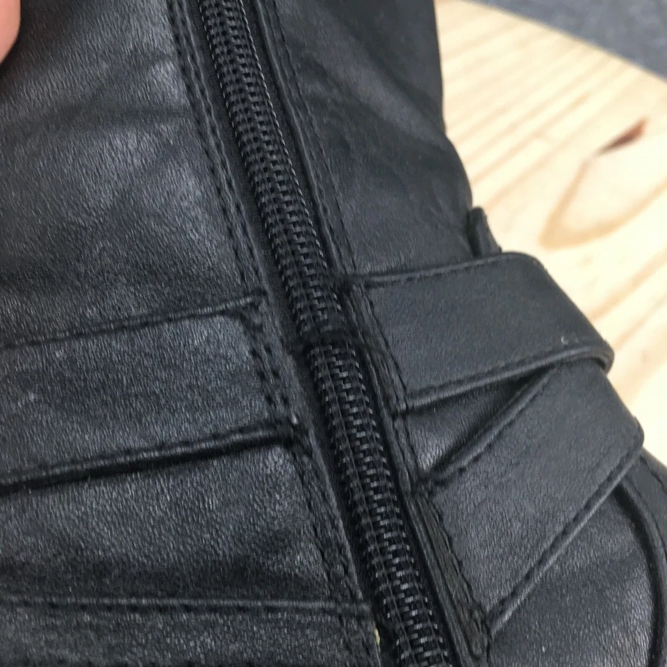 Guess Boots Womens 5.5 M Tall Riding Black Leather Knee-Hi Round Toe Block Heels - Image 4 of 4