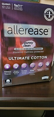 Allerease Ultimate Cotton Zippered Mattress Protector (QUEEN)  Allergen Barrier
