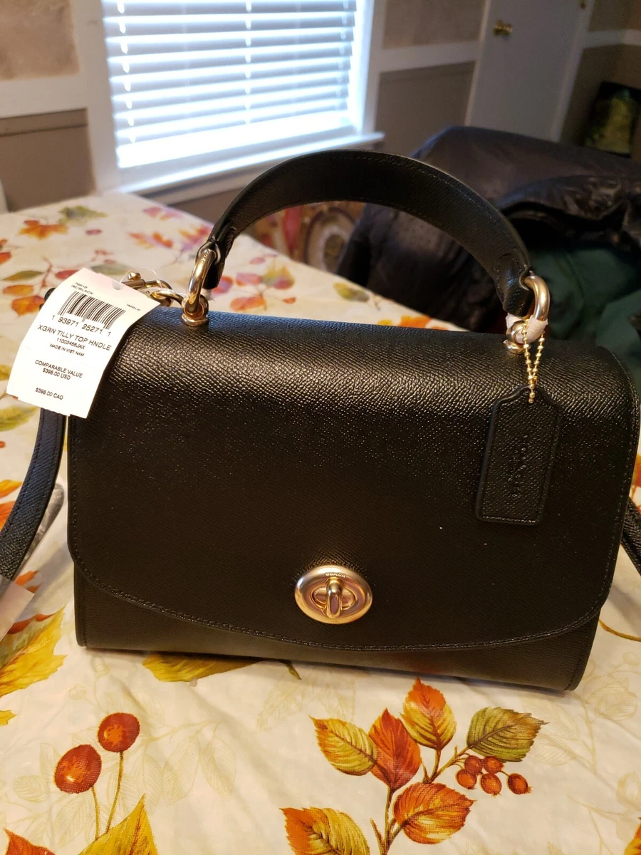 Coach tilly top handle satchel sale black
