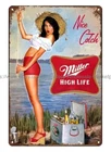 Beer Pin up Poster, Nice Catch metal tin sign old vintage signs