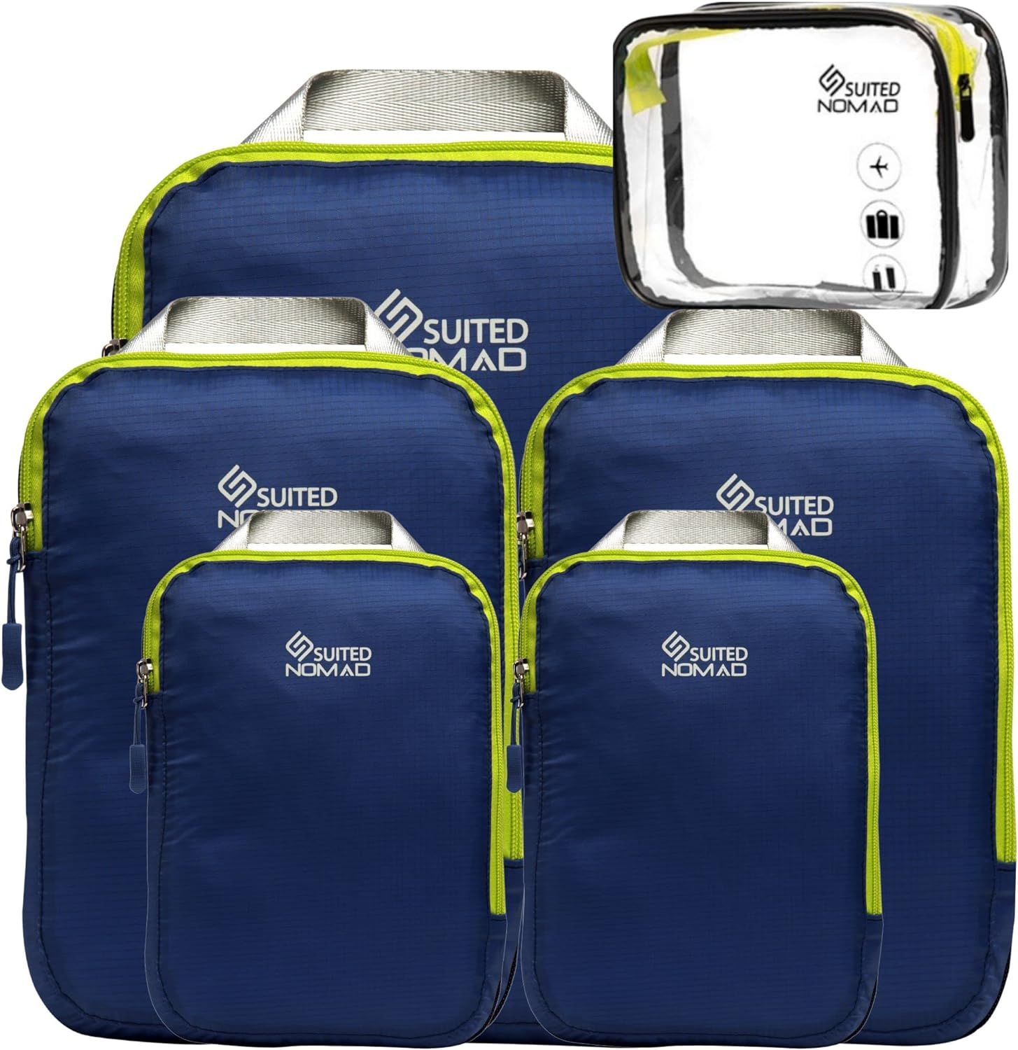 Compression Packing Cubes Set,Ultralight Travel Organizer Bags,Deep Blue-image