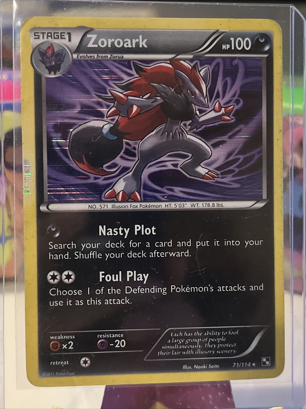 Pokemon Zoroark 71/114 HOLO Rare Black & White 2011 HP DMG