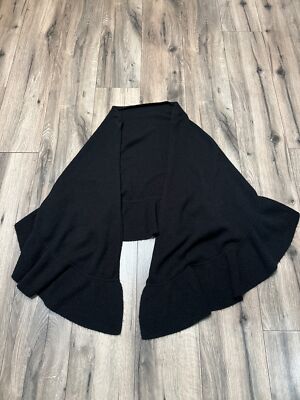 Ruffled Pally Black Shawl Cardigan By Rachel Roy Acrylic Wool