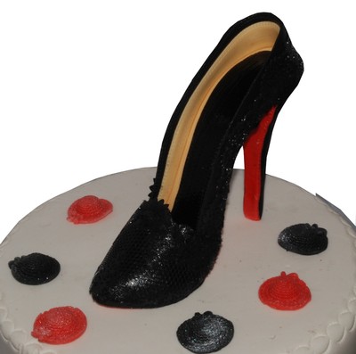 Edible Black High Heels Stiletto Shoe Set Handmade Sugarpaste Cake