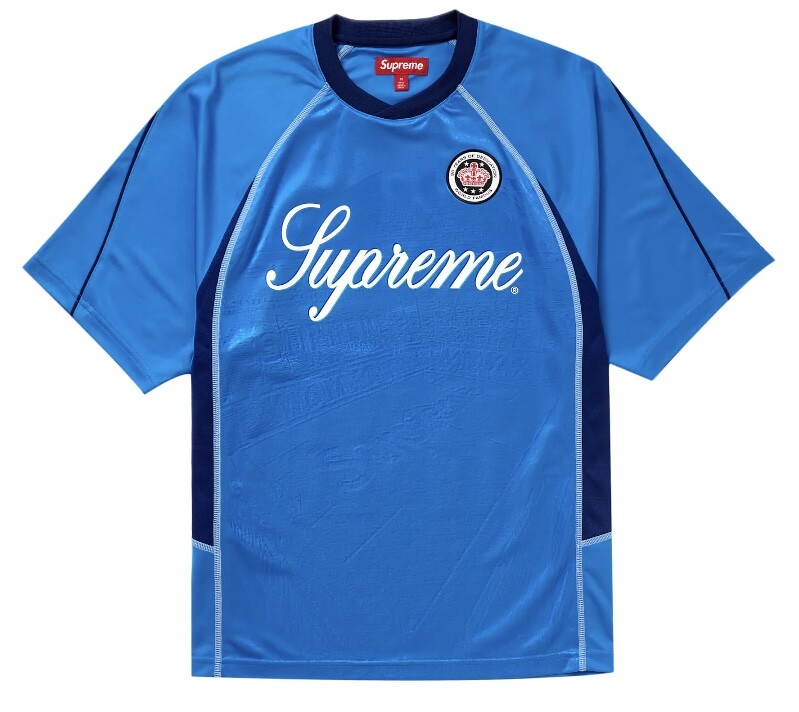 Supreme Jacquard Soccer Jersey Blue (Size Large) (SHIPS ASAP) | eBay