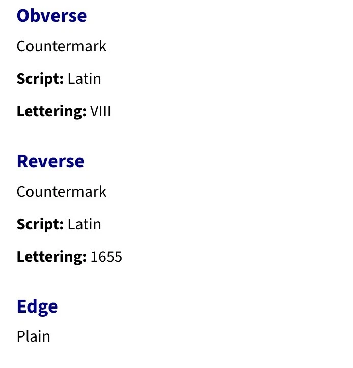 1654 Spanish Empire Coin Pirate Era Counterstamp Maravedis (see Description) - Image 4 of 4