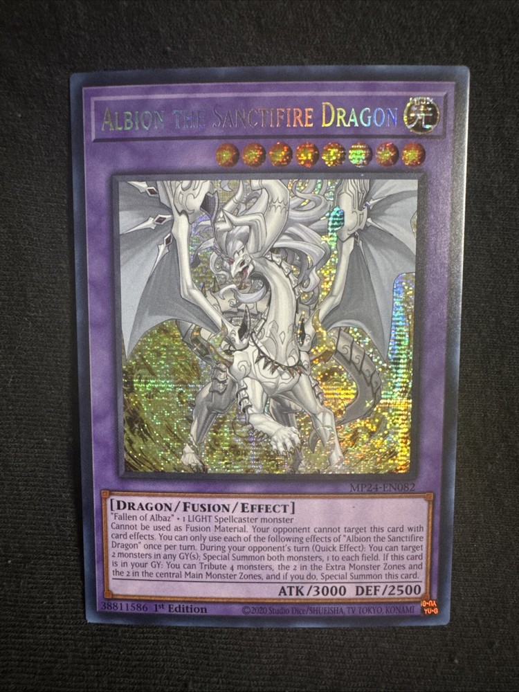 Yugioh! Albion the Sanctifire Dragon MP24-EN082 Prismatic Secret Rare