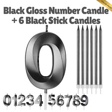 Cake Number Candle Birthday 0 to 9 + 6 Stick Anniversary Party Decor Smokeless
