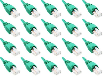 Pack of 20 Green 1FT Cat6 Ethernet Network Cable LAN Cord RJ45 Gigabit