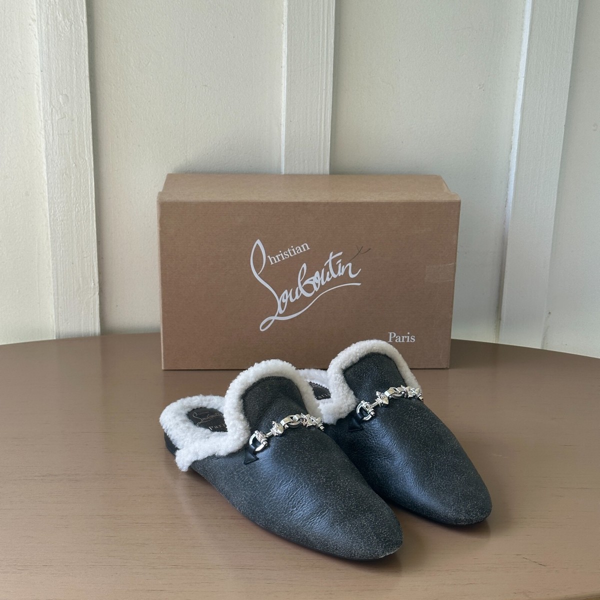 Christian Louboutin / Woolito Swing Flat Nappa Leather Mules/size42/クリスチャンルブタン Christian Louboutin Woolito Swing Black Nappa Leather Mules | eBay