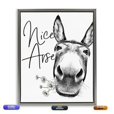 Stupell Industries Nice Arse Donkey Pun Floating Frame Canvas Art