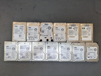 Lot of 13 SAS Enterprise 2.5'' HDD  6 x DELL 300GB 10K 7 x DELL Savvio 146GB 15K