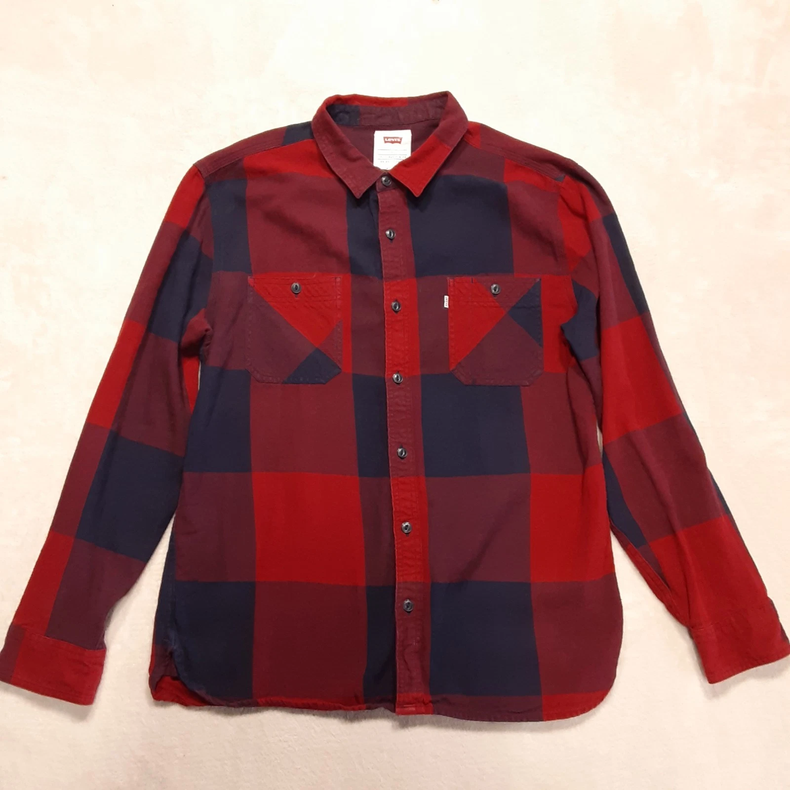 Levis LS Button Outdoor Shirt L Red/Blue Plaid Flannel Overshirt White Label
Opens in a new window o