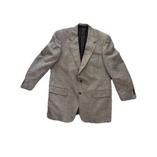 Vintage Burberrys Tweed Blazer Sport Coat Mens 42R Brown Wool Silk 1980s England
