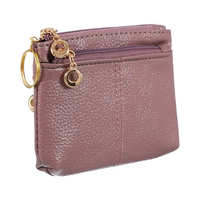 Für Marke 5" x 3,5" Münzbeutel Leder Geldbörse Kleine Tasche Lila - Bild 1 von 4