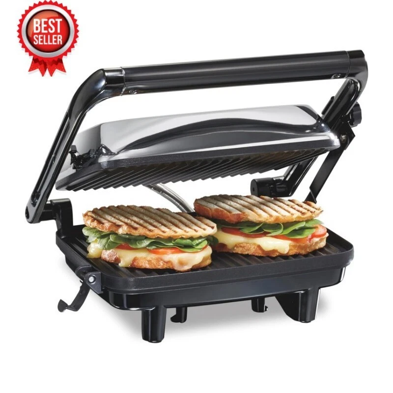 Panini Press Maker Electric Indoor Grill Sandwich Nonstick Opens 180 Degrees New