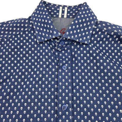 Robert Graham Men's Small Long Sleeve Button Up All Over Skull Print Shirt EUC