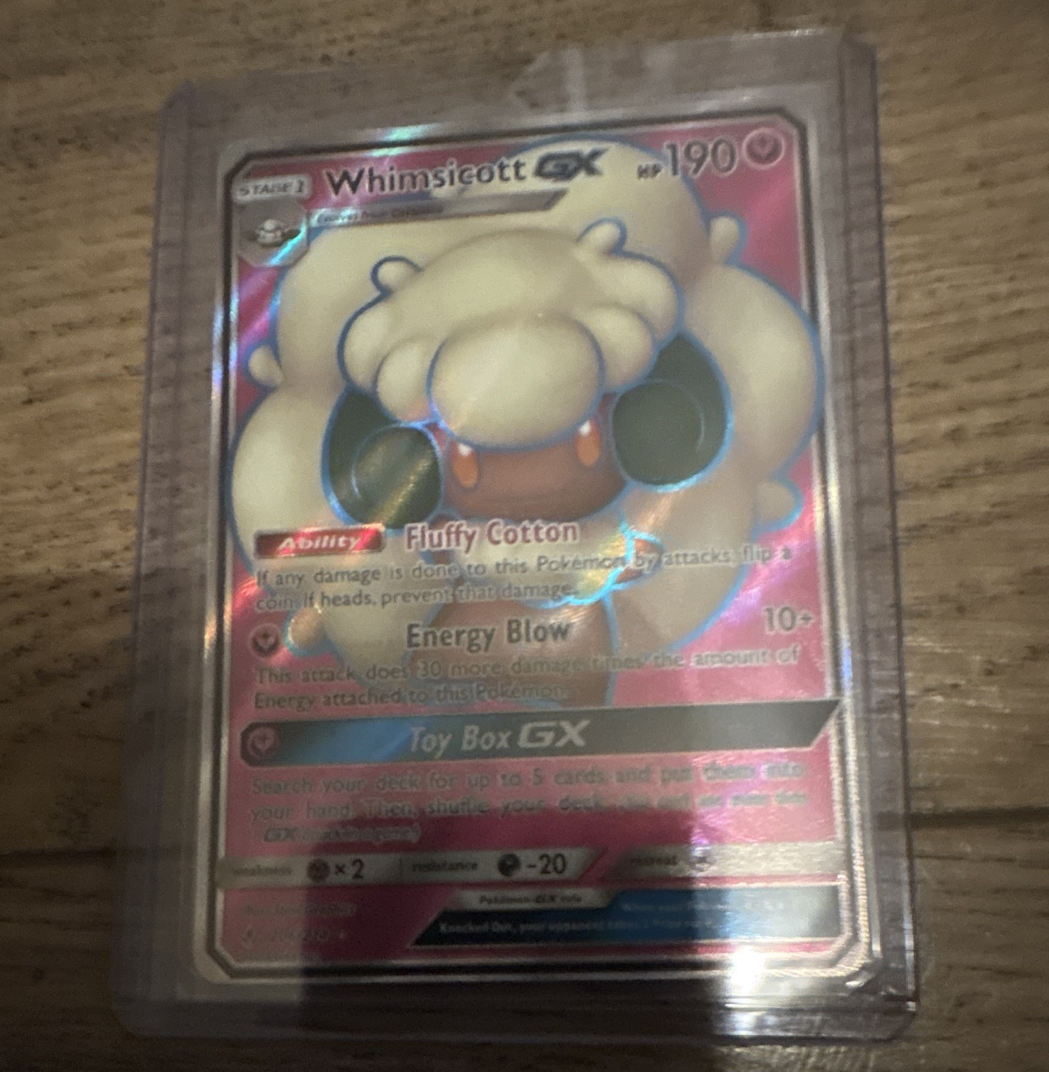 Pokemon TCG Whimsicott GX Full Art Holo Ultra Rare 206/214 Unbroken Bonds 190HP