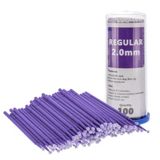 100 Eyelash Extension Micro Brushes, 2.0mm Tip Brush Applicators, Paint Touch Up