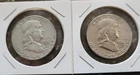 Lot of 2 Franklin Half Dollars 90% Silver lot#10