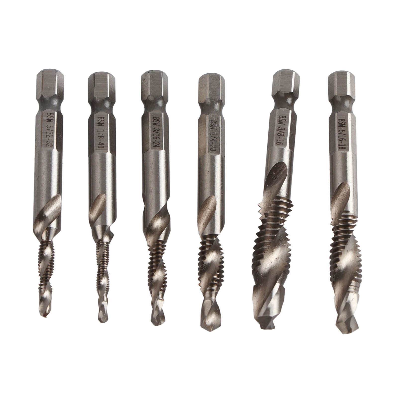 6Pcs Threaded Taps Portable Thread Tapping Tool With Hex Shank✈