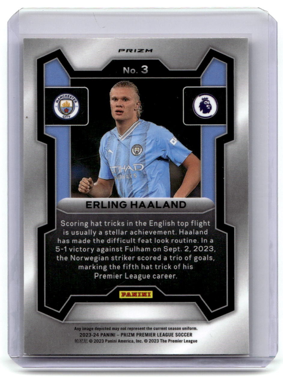 2023-24 Panini Prizm Premier League Erling Haaland Orange Mosaic view 2