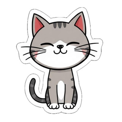 Cute Cat Weatherproof Anime Sticker 3'' 6'' Car Vinyl Decal