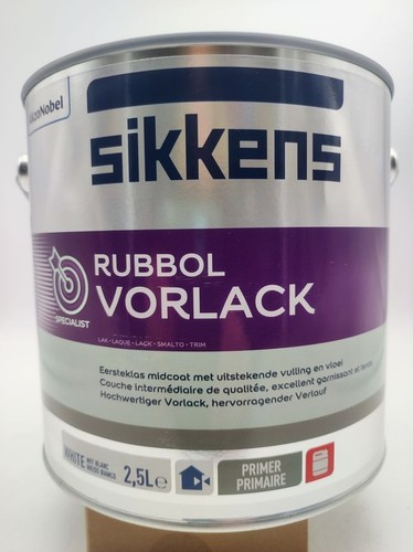 Sikkens Rubbol Vorlack /Primer weiß 1 L- 2,5 l; für Außen, auf Acrylbasis - Afbeelding 1 van 2