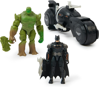 , Batman and Swamp Thing Armory Attack Batcycle Set, Exclusive Armored Batman an