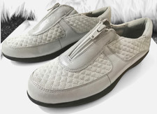 Dr Scholls Theraputic Womens Walking Shoes Zip Top Leather & Fabric Sz 5.5 Grey