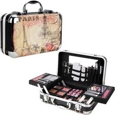 Ver Beauty 61pcs Makeup Gift Set With Extendable Trays and Mirror, Paris Theme