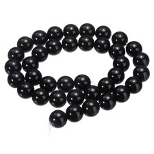 38pcs Solid Black Cat's Eye Stone Beads 10mm Round Crystal Loose Bead